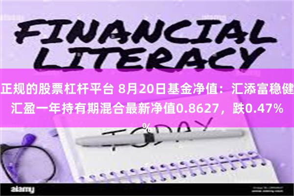 正规的股票杠杆平台 8月20日基金净值：汇添富稳健汇盈一年持有期混合最新净值0.8627，跌0.47%