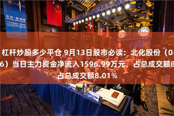 杠杆炒股多少平仓 9月13日股市必读：北化股份（002246）当日主力资金净流入1596.99万元，占总成交额8.01%